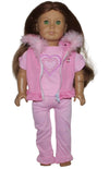 Pink Heart Fur Vest Outfit