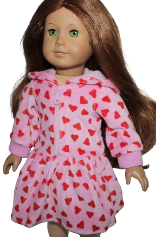 Pink Velour Hooded Knit Dress