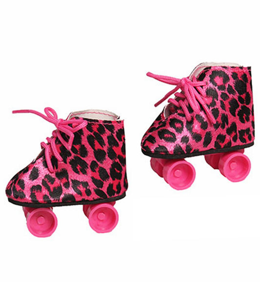 Hot Pink Leopard Roller Skates