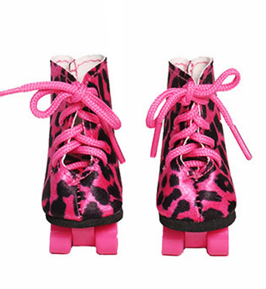 Hot Pink Leopard Roller Skates