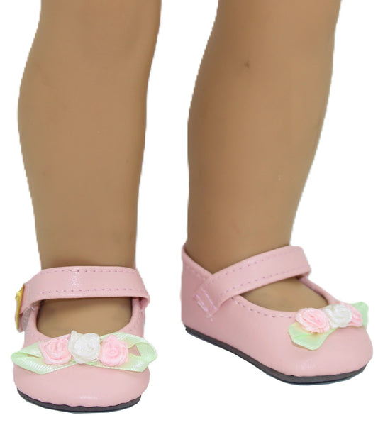 Pink Mary Janes w/Rosettes