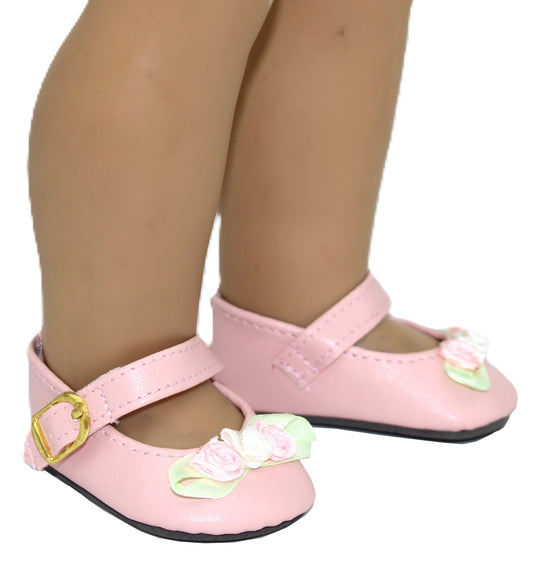 Pink Mary Janes w/Rosettes