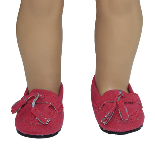 Dark Pink Moccasins w/Tassels
