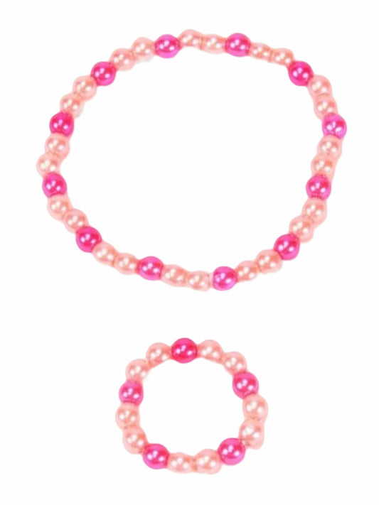 Pink Pearl Necklace Set