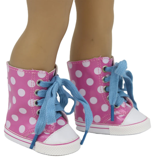 Pink Polka Dot Mid Tops