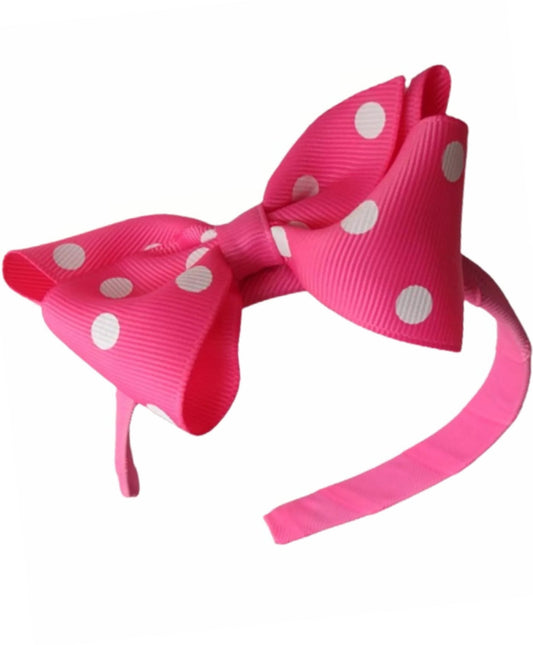 Pink Polka Dot Headband