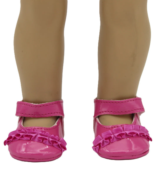 Bright Pink Mary Janes w/ Ruffles