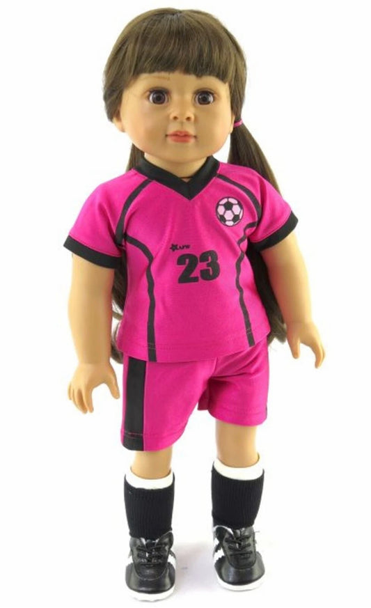 Pink & Black Soccer Jersey & Shorts