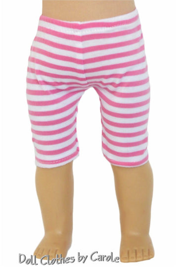 Pink & White Stripe Capris Leggings