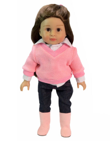 Pink Sweater & Jeans Set