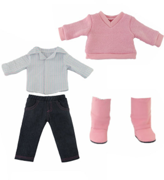 Pink Sweater & Jeans Set