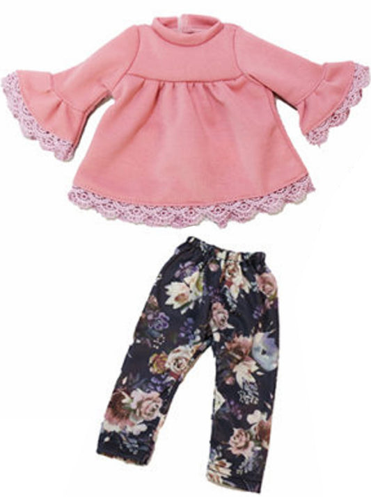 Pink Knit Top & Floral Leggings