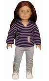 Purple Stripe Hoodie Set