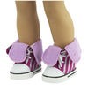 Purple & Silver Stripe Sneakers