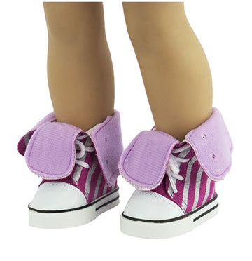 Purple & Silver Stripe Sneakers
