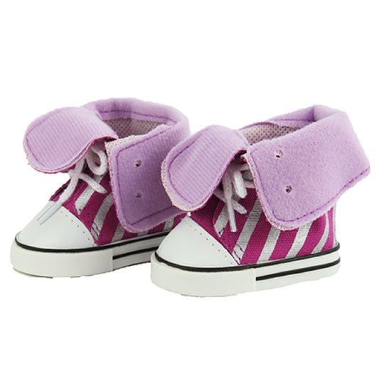 Purple & Silver Stripe Sneakers