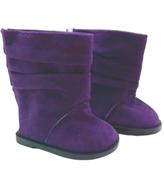 Purple Suede Slouchy Boots