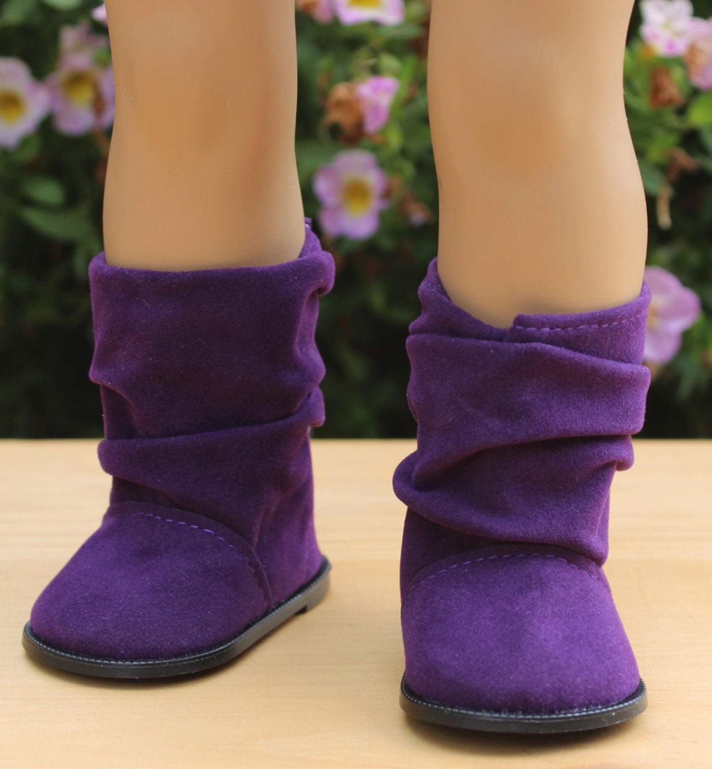 Purple Suede Slouchy Boots