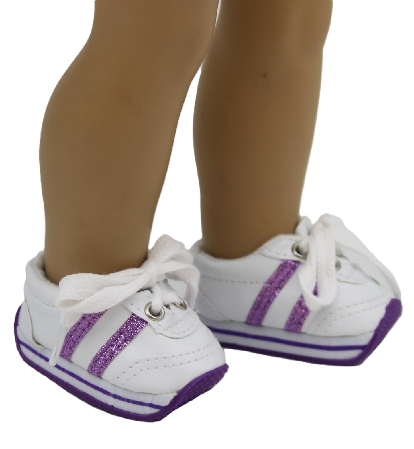 White w/ Purple Stripe Sneakers