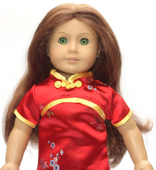Red Satin Asian Dress