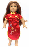 Red Satin Asian Dress