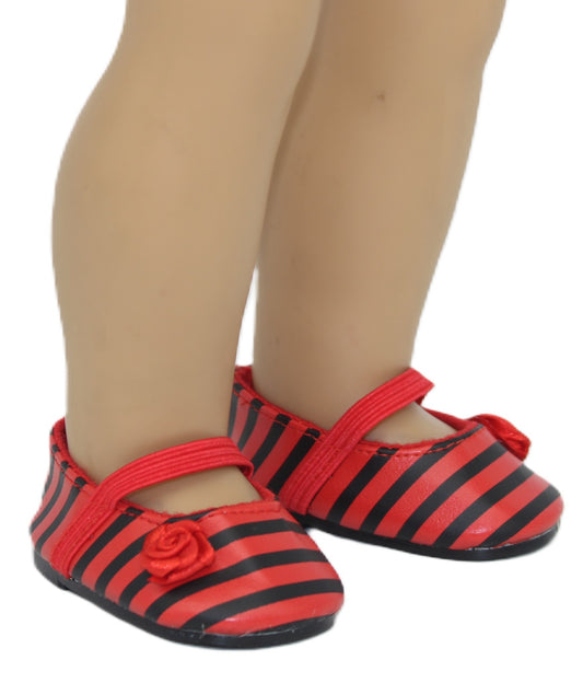 Red & Black Stripe Flats