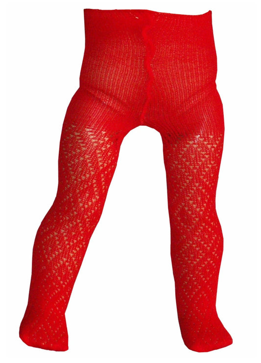 Red Diamond Pattern Tights