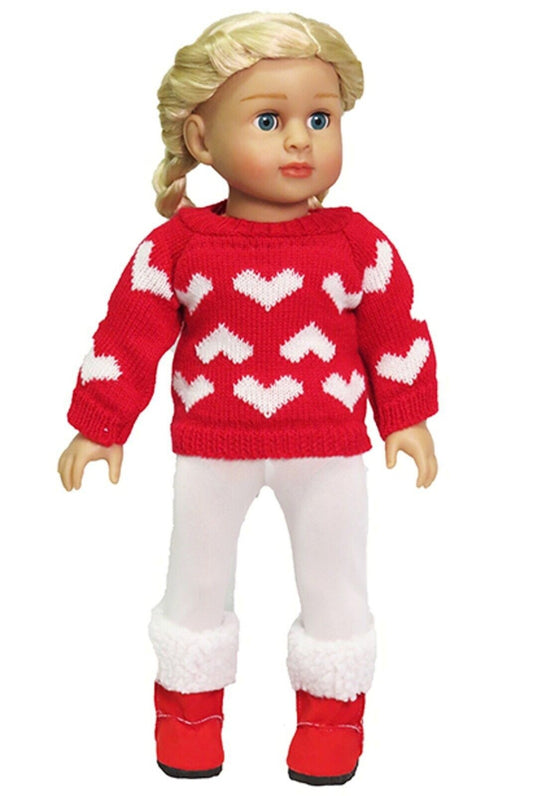 Red Heart Sweater Set