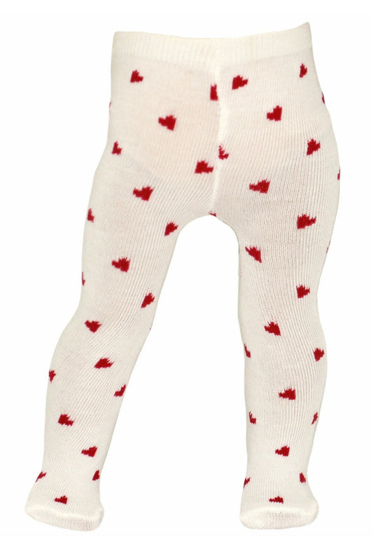 Red Hearts on White Tights