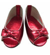 Metallic Red Open-Toe Shoes