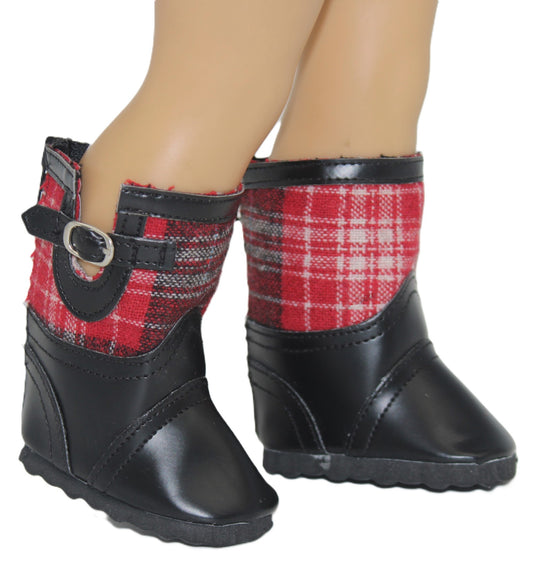 Black Boots w/ Red Plaid