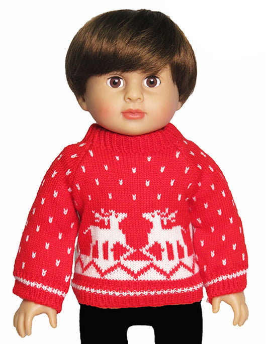 Red & White Reindeer Sweater