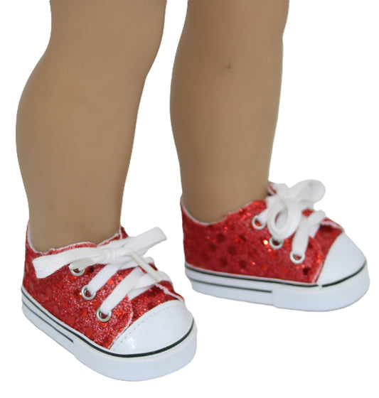 Red Sequin Sneakers