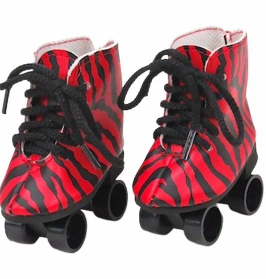 Red Zebra Roller Skates