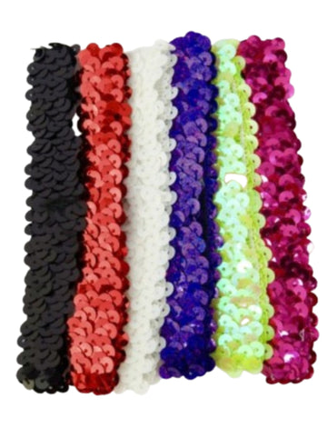 6-Pack Stretchy Sequin Headbands
