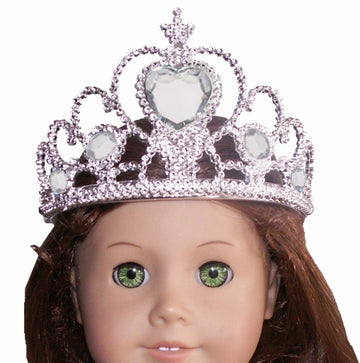 Silver Heart Jeweled Crown