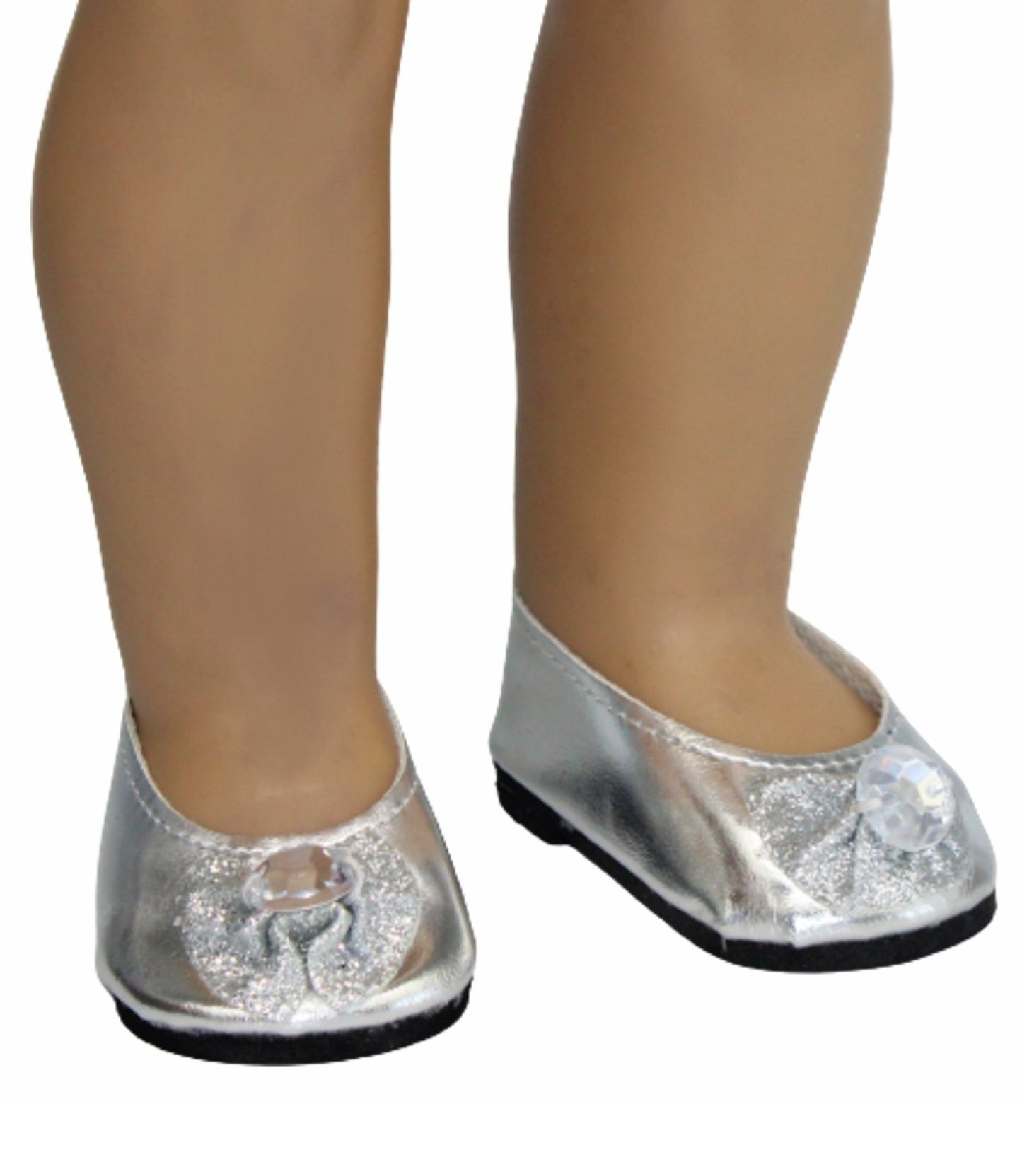 Silver Metallic Flats w/ Jewel