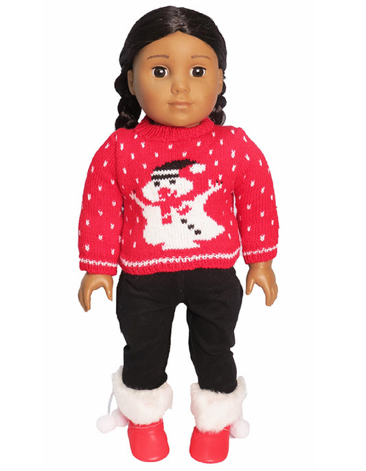 Red Snowman Sweater Set