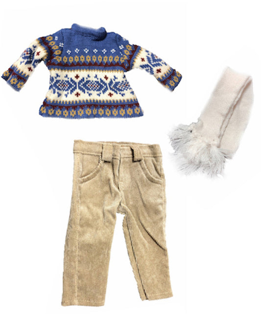 Blue Sweater Set w/Scarf