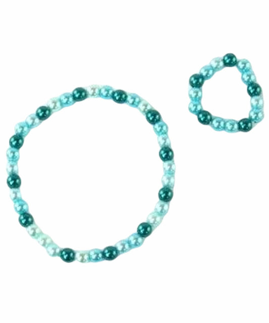 Teal Pearl Necklace Set