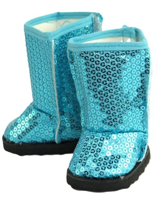 Teal Sequin Boots