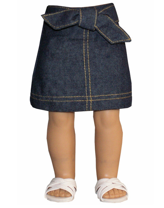 Tie Front Denim Skirt