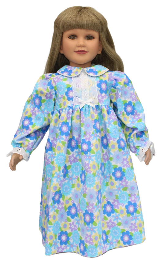 Blue Floral Nightgown