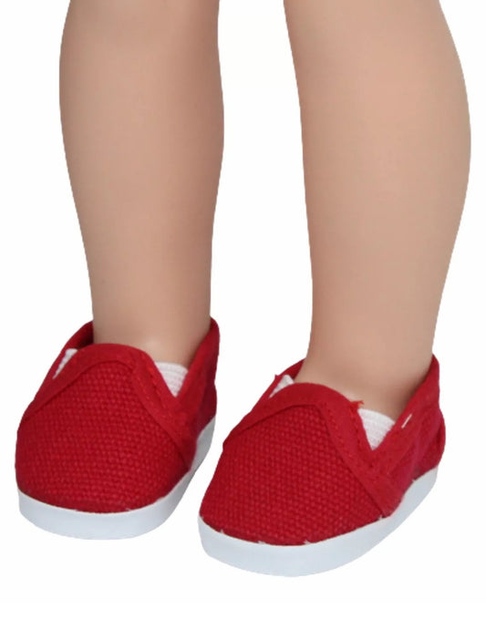 Red Canvas Loafers