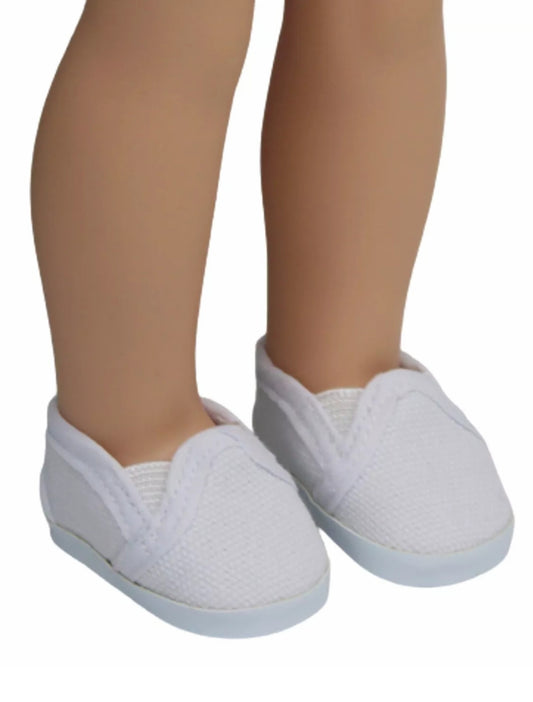 White Canvas Loafers