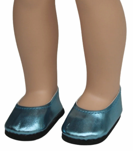 Metallic Blue Flats