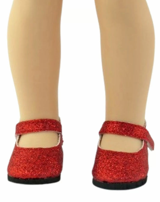 Red Glitter Mary Janes