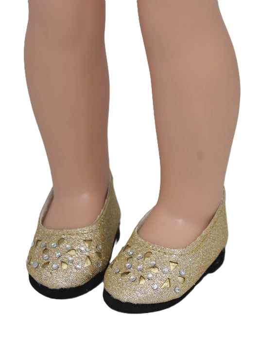 Gold Flats w/ Rhinestones
