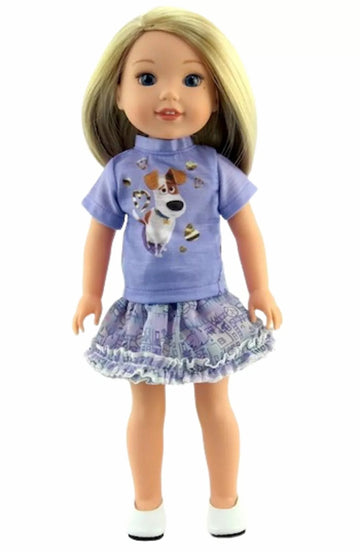 Purple Pets Top & Skirt