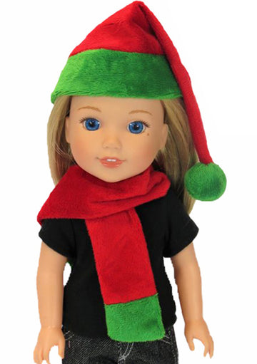 Red & Green Santa Hat & Scarf